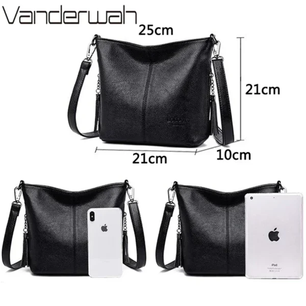Genuien Tassels Ladies Hand Crossbody Bags For Women Leather Luxury Purses And Handbags Women Shoulder Bags Designer Bucket Sac - Image 5