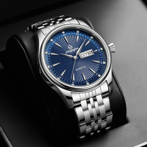 PENGAGAR Luxury Watch 2025 New Business Waterproof Male Clock Luminous DateStainless Steel Square Quartz Men Watch reloj hombre - Image 6