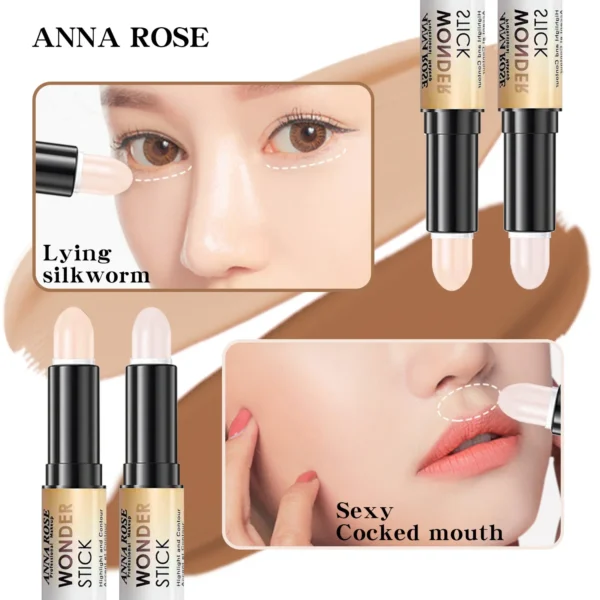 Double-ended contour stick, highlighter, waterproof and sweatproof, high nose bridge, face slimming nose contour pen for novices - Image 6