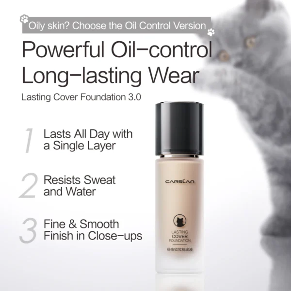 CARSLAN Long-lasting Moisture Matte Liquid Face Foundation Full Coverage Concealer Whitening Oil Control Face Base Makeup - Image 4