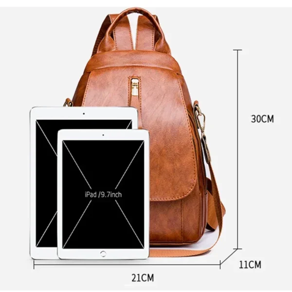 Women Leather Backpacks Vintage Shoulder Bag Female Backpack Ladies Travel Backpack Mochila School Bags for Girls Bagpack - Image 5