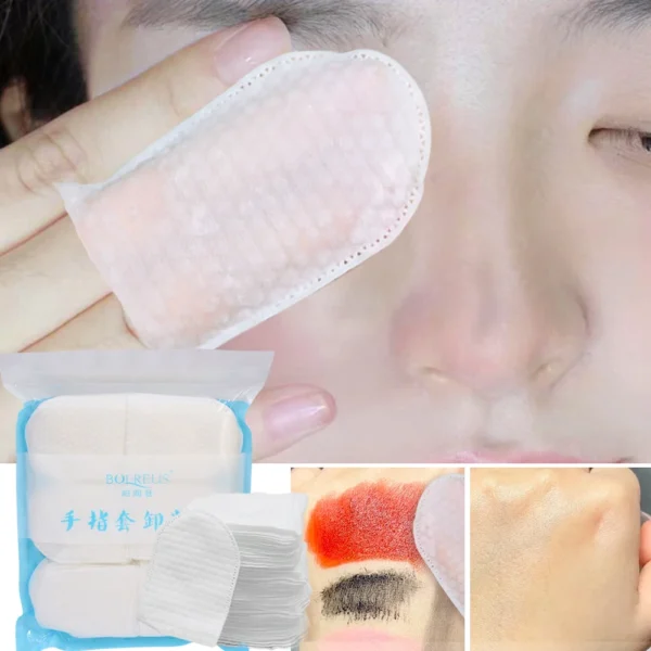 120PCS Makeup Removal Cotton Pads Hand-insert Disposable Makeup Accessories Remover Practical Face Soft U-shaped Remover Paper - Image 2