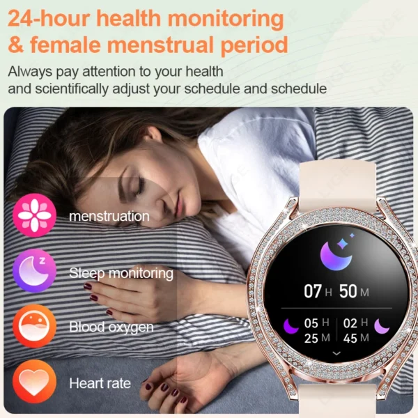 LIGE Luxury Smart Watches For Women Bluetooth Call Sport Fitness Tracker Heart Rate Sleep Blood Oxygen Monitor Smartwatch Gift - Image 6