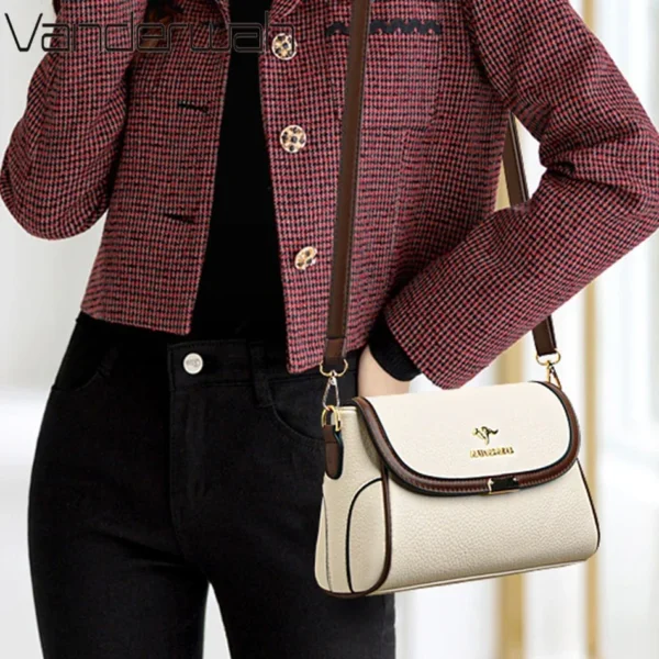 Solid Color High Quality Leather Small Shoulder Bagsfor Women 2024 New Messenger Bags with StrapDesigner Crossbody Bag Sac AMain - Image 3