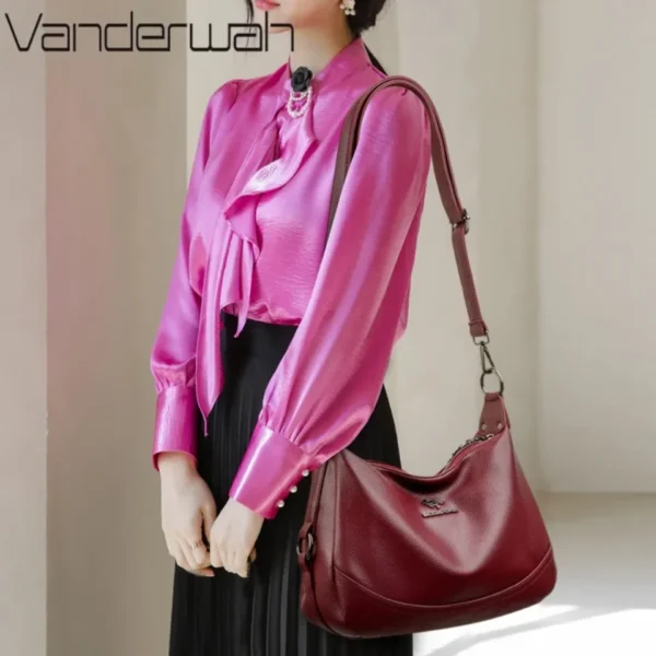 Casual Elegant Shoulder Bags For Women Luxury Designer Purse High Quality PU Leather Handbags New Ladies Messenger Commuting Sac - Image 2