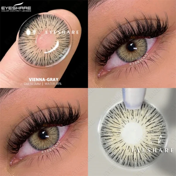 EYESHARE 1 Pair Natural Colored Contact Lenses for Eyes Chocolate Lenses Fashion Gray Contact Lens Yearly Color Eye Contacts - Image 2