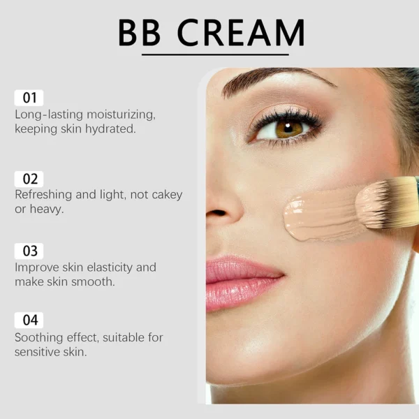 BB Cream Cosmetic Brighten Even Skin Beauty Makeup Intenses Hydration Tinted Moisturizer Primer Concealer For All Skin Types - Image 4