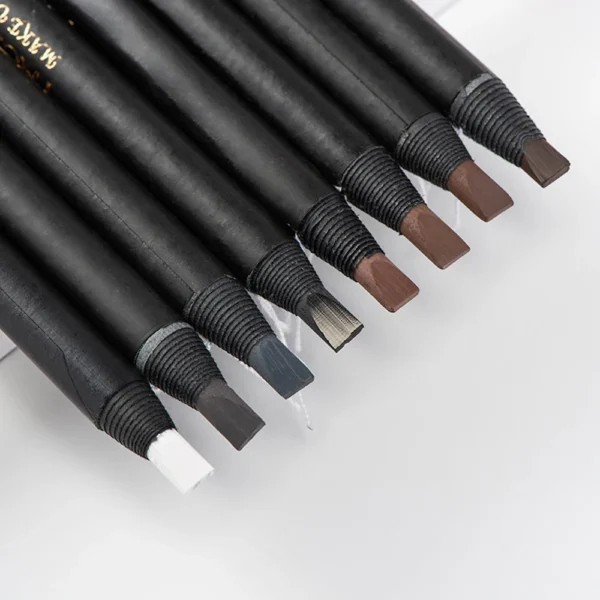 6/12pcs/Box Waterproof Eyebrow Pencil Pull Cord Peel-off Brow for Marking Outlining Tattoo Eyebrow Permanent Makeup Tools