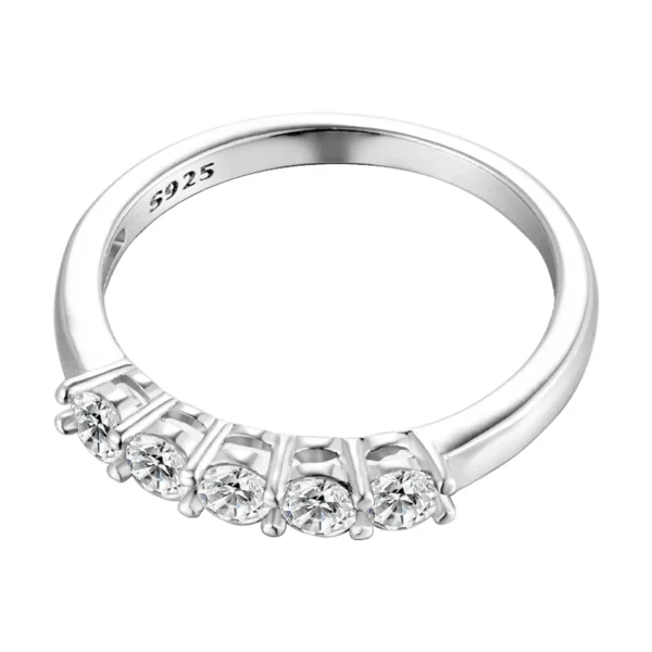 URMYLADY 0.5CT 3mm Gemstone Moissanite Rings for Women S925 Silver Matching Wedding Diamonds Band Stackable Ring White Gold Gift - Image 3