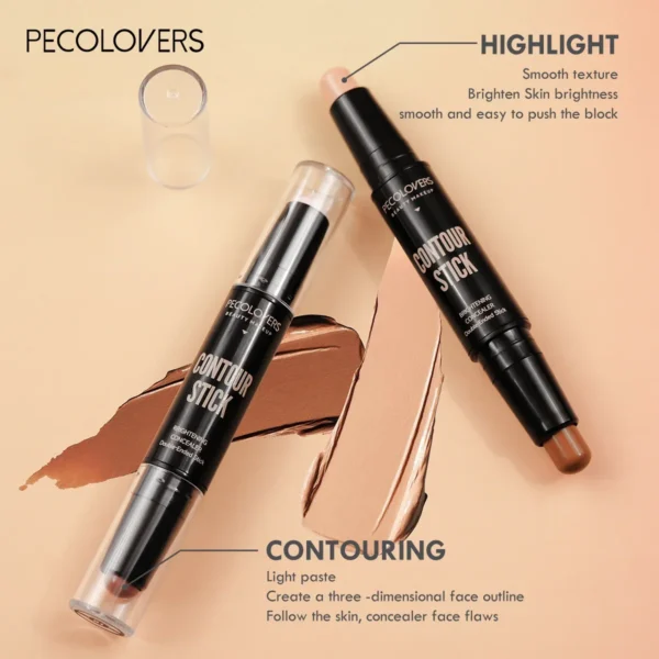 Double Head Highlight Pen Face Make Up Liquid Waterproof Contouring Foundation Contour Makeup Concealer Stick Pencil Cosmetics - Image 3