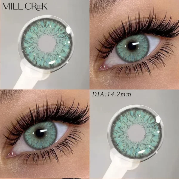 MILL CREEK 2pcs Natural Colored Contact Lenses for Eye Blue Pupils Colorcon Yearly Cosmetics Beauty Brown Contacts Fast Shipping