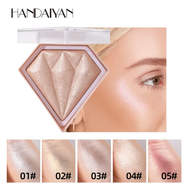 Diamond Highlighter Powder | Contour & Shimmer Glow for Face | Brightening Nose Shadow & Highlight for Defined Features