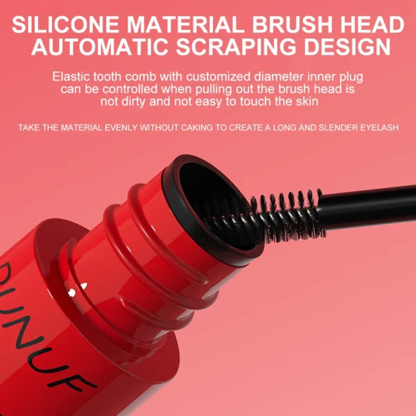 DUNUF 1 Pcs Long Lasting Mascara Thin Thick Waterproof Curl does not Easily Stain Sweat-proof and Non-smudging Beginner Friendly - Image 5