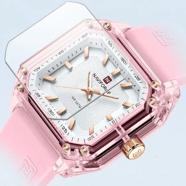NAVIFORCE NF7106 Ladies Wristwatch Quartz Sports Casual Watches for Women 5ATM Water Resistant Silica Band Female Gift Clock - Image 5