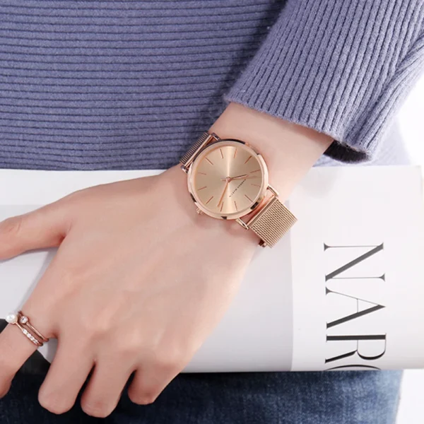 Drop Shipping A++++ Quality Stainless Steel Band Japan Quartz Movement Waterproof Women Full Rose Gold Ladies Luxury Wrist Watch - Image 5