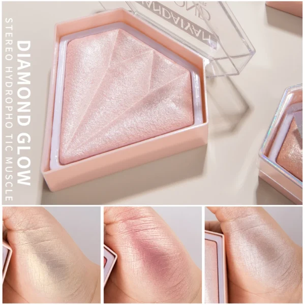 Diamond Highlighter Powder | Contour & Shimmer Glow for Face | Brightening Nose Shadow & Highlight for Defined Features - Image 4