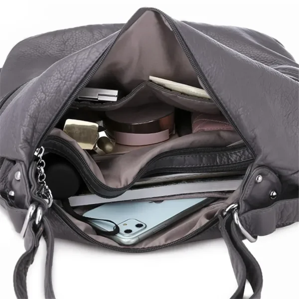 3-in-1 Soft Leather Multifunction Backpack for Teenage Girls Fashion Female Large Capacity School Bag Women Shoulder Bag mochila - Image 6