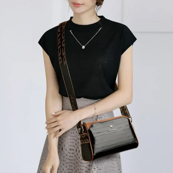 High Quality Soft Leather Shoulder Bags For Women Luxury Designer Black Purses Crossbody Bag Ladies Messenger Commute Sac A Main - Image 2
