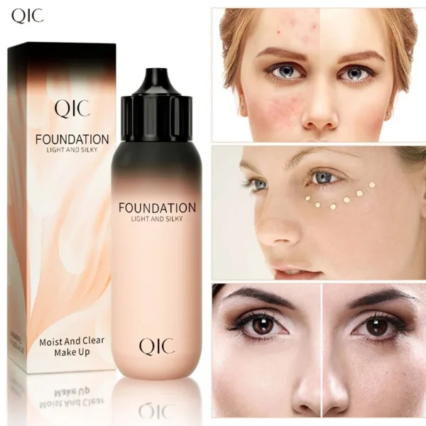 Matte Liquid Foundation Cream - Full Coverage Moisturizing Face Concealer Dark Circle Corrector Long-Lasting Eye Makeup Primer