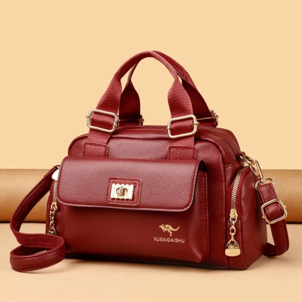 High Quality PU Leather Shoulder Bag for Women Crossbody Tote Hand Bag Ladies Messenger Multi-pocket Handbag for Daily Commuting - Image 2