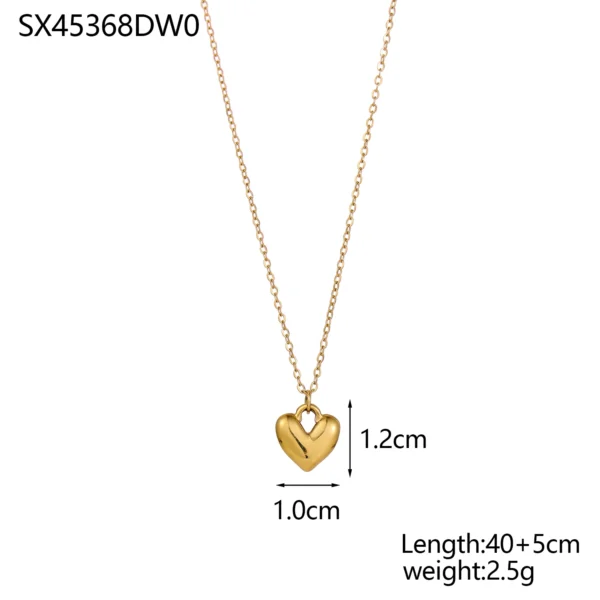 CARLIDANA Fashion New Personality Peach Hollow Heart Pendant Necklace 4 Piece Set Simple Versatile Heart Shaped Necklace - Image 6