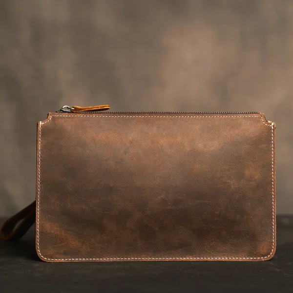 Men Genuine Leather Clutch Bag Cowhide Large Capacity Men Wallets Cell Phone Pocket Passcard Pocket High Quality Wallet For Men