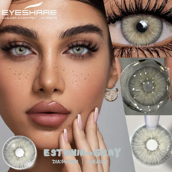 EYESHARE 1 Pair Color Contact Lenses for Eyes Gray Contact Lenses Eyes Blue Eye Lens Black Contacts Yearly Cosmetic Green Lenses - Image 2
