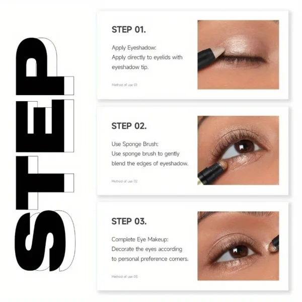 Metallic Glitter Eyeshadow Stick Matte Waterproof Shimmer Lying Silkworm Long Lasting High Gloss Pearlescent Eyeshadow Pen - Image 6