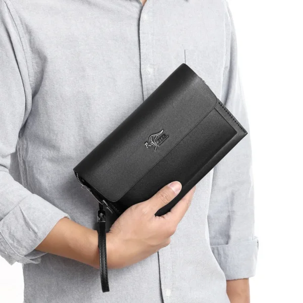 High Quality Solid Color Zipper Design Password Lock Buckle Men's Business Handbag Bag For Men Bolso Hombre Sac A Main 2025 - Image 2
