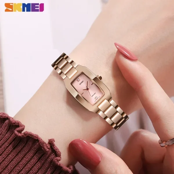 SKMEI 1400 Luxury Quartz Watch Woman Sports Silver Steel Waterproof Ladies Wristwatches Dress Women Girl Clock Relogio Feminino - Image 4