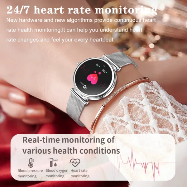 2024 New 1.27 inch Women Smart Watch Bluetooth Call waterproof Women's Watches Custom Watch Face Health Monitor Smart watches - Image 4