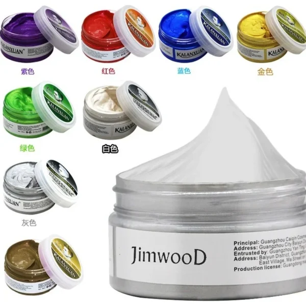 Hair Colors 9 Color Wax Dye Temporary Molding Paste 8 Color Blue Burgundy Grandma Gray Green Hairs Dye Wax Mud Styling Pomade