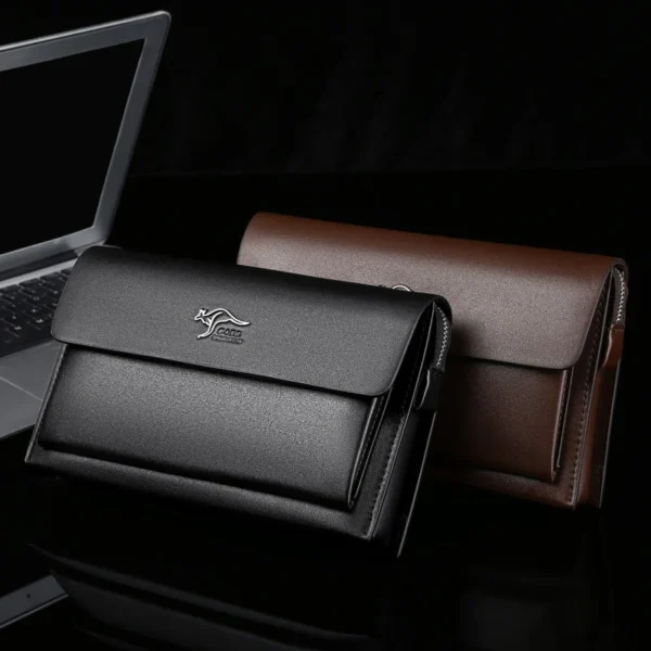 High Quality Solid Color Zipper Design Password Lock Buckle Men's Business Handbag Bag For Men Bolso Hombre Sac A Main 2025 - Image 5