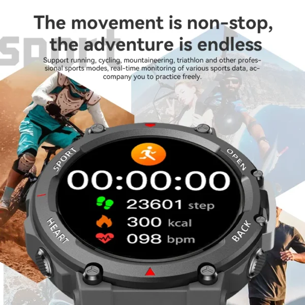 Smart Watch Men 2025 New Bluetooth Call for Android IOS Fitness Tracker Motion IP67 Waterproof Miltary SmartWatch HW28 MAX NFC - Image 4