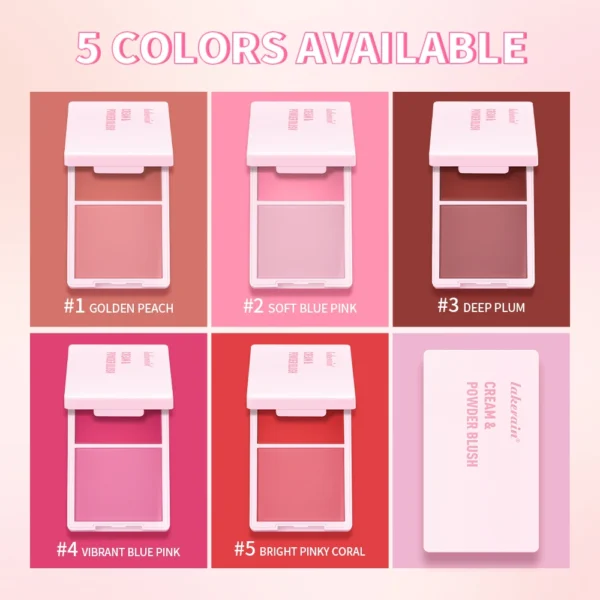Blush Juvia's Cream Powder Matte Blush Makeup Rose Pan Long-lasting Wearing High Pigment Natural Matte Blush Duo Cosmtics - Image 2
