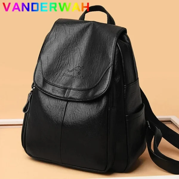 Genuine Women Leather Backpack Fashion Female Shoulder Bag Sac a Dos Ladies Bagpack Mochilas School Bags For Teenage Girls 2024 - Image 2
