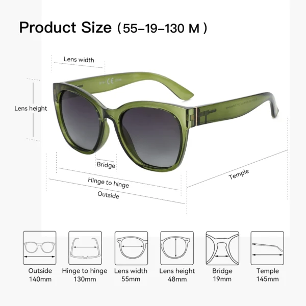 ZENOTTIC Fashion Original Thick Butterfly Frame Polarized Sunglasses for Women Chunky Uv400 Protection Shade Cat Eye Sun Glasses - Image 5