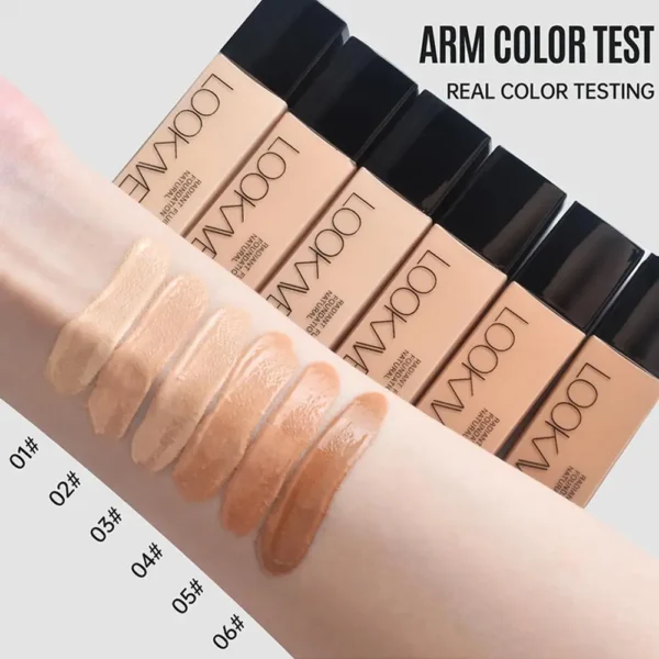 LOOKAVE Liquid Foundation Long Lasting Full Coverage Matte Cream CC Foundation Makeup Concealer Natural Liquid Base Moisturizing - Image 2