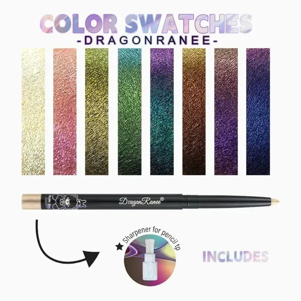 Glitter Aurora Eyeliner Pen Multi Chrome Eye Liner Lasting Shiny Metallic Eyeshadow Lying Silkworm Green Purple Makeup Pigment - Image 5