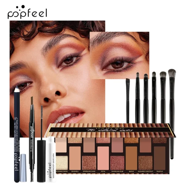 Makeup Kit For Eye Women Cosmetics Set Travel Eyeshadow Eyebrow Pencil Eyeliner Mascara Makeup Brush Eye Korean Beauty Full Kit - Image 2