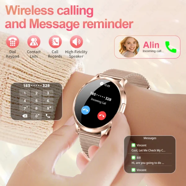 LIGE 2025 New Smart Watch For Women AMOLED Screen Watches IP68 Waterproof Heart Rate Monitor Ladies Smartwatch For Huawei Xiaomi - Image 2