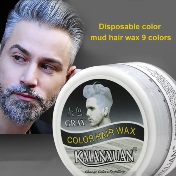 Hair Colors 9 Color Wax Dye Temporary Molding Paste 8 Color Blue Burgundy Grandma Gray Green Hairs Dye Wax Mud Styling Pomade - Image 4