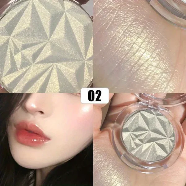 2 Colors Diamond Highlighter Powder Palette Glitter Face Contour Brighten Makeup Shimmer Ultra-concentrated Illuminate Cosmetic - Image 5