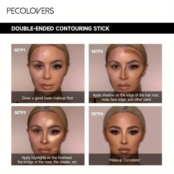 Double Head Highlight Pen Face Make Up Liquid Waterproof Contouring Foundation Contour Makeup Concealer Stick Pencil Cosmetics - Image 2