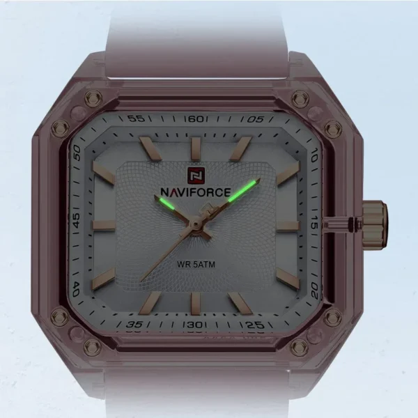 NAVIFORCE NF7106 Ladies Wristwatch Quartz Sports Casual Watches for Women 5ATM Water Resistant Silica Band Female Gift Clock - Image 6