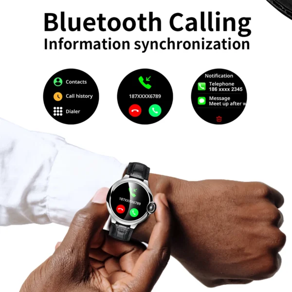 Aiweile New Fashion AW28 Smart Watch For Men Women's Wristwatch Connected Watch Steel Leather Strap Bluetooth Calls For Gift - Image 2