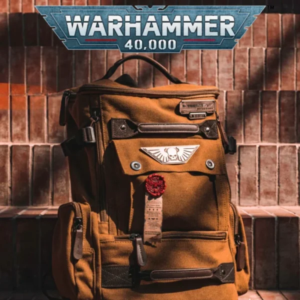 Starforged Death Korps of Krieg Backpack Warhammer 40K Game Genuine Peripheral Brown Large Capacity Backpack Computer Handbag