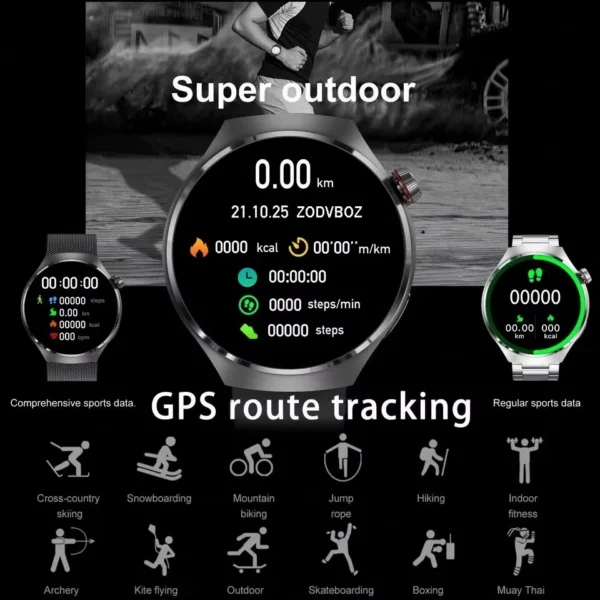 2025 New For HUAWEI GPS Sports smartwatch Men 1.53 AMOLED Screen Compass Altimeter Heart rate BP NFC Bluetooth Call Smart Watch - Image 3