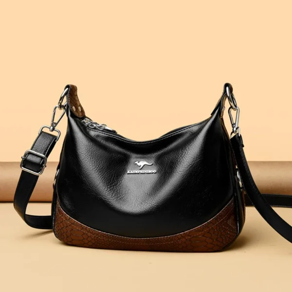 Genuine Brand 2 Layers PU Leather Shoulder Crossbody Hand Bag for Women Mother Messenger Handbag for Daily Commuting Tote Sac - Image 2