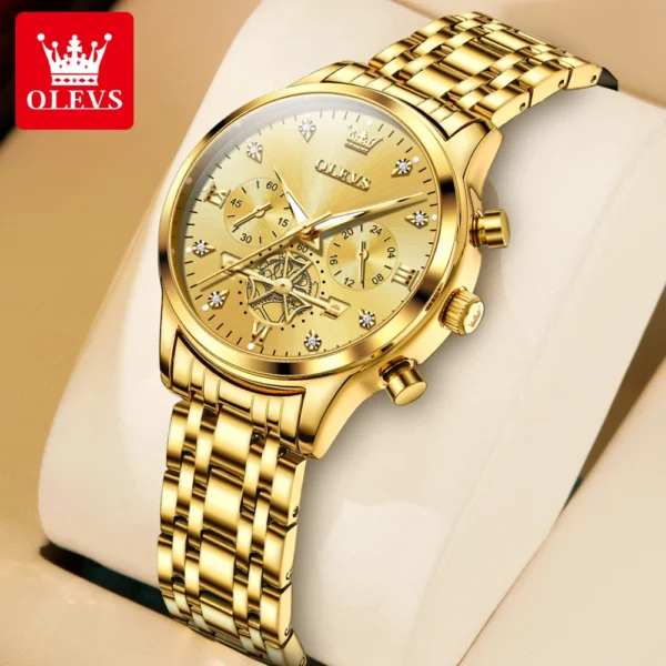 OLEVS Women's Watches Elegant Fashion Original Quartz Female Wristwatch Multifunction Chronograph Waterproof Luminous 24 Hour